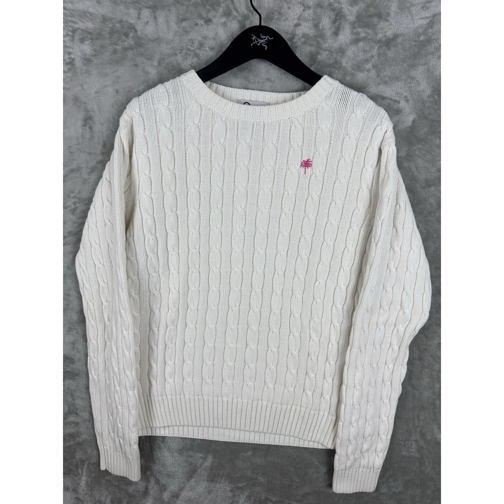 Vintage Lilly Pulitzer Cable Knit Sweater Cotton Womens Size Large Utility - Picture 4 of 9